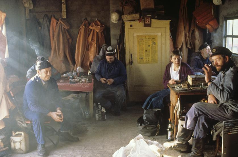 Priekšvēlēšanu kampaņas laikā zvejnieku ciematā Lobē Rūgenas salā, 1990.gada 2.novembrī